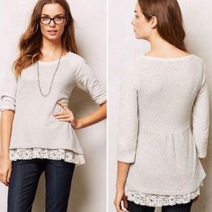Anthropologie Postmark Gray Hattie Sparkly Sweater